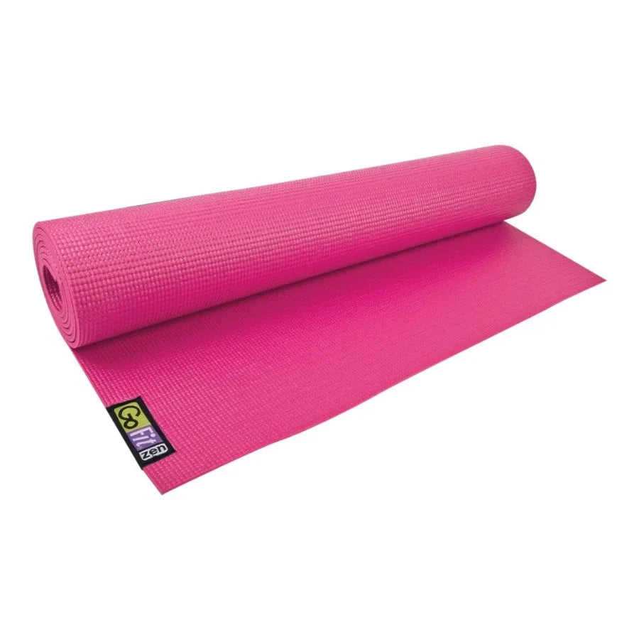 Non-Slip Yoga Mat with Pink Color & Integrated Posture Wall Chart