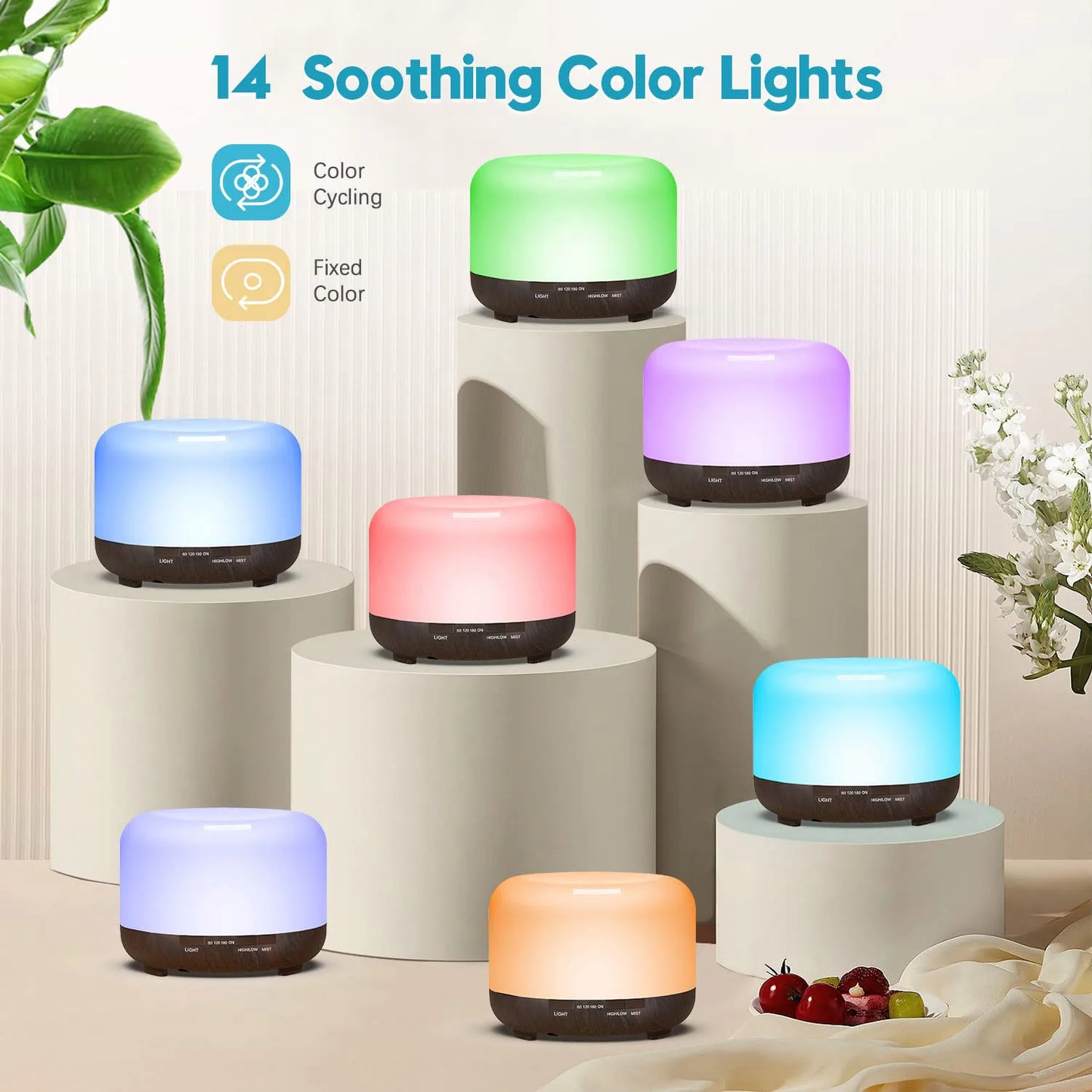 500ML Aromatherapy Oil Diffuser + 6 Essential Oils Gift Set