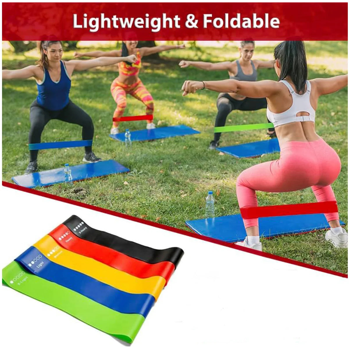Yoga Ring Resistance Band Set – Rubber Fitness Equipment for Pilates & Strength Training