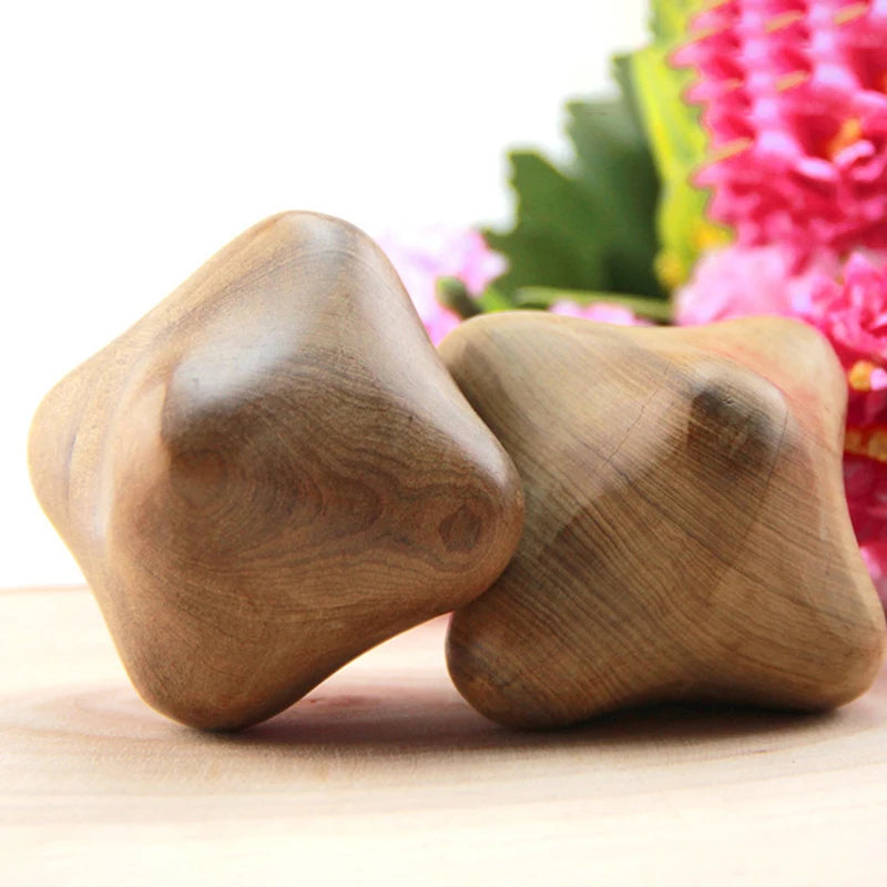 2pcs Body Gua Sha Massagers – Vietnam Fragrant Wood Reflexology Tools