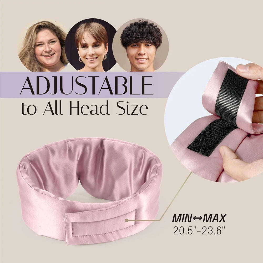 100% Mulberry Silk Sleeping Mask – Soft Padded Light-Blocking Eye Cover for Travel & Rest