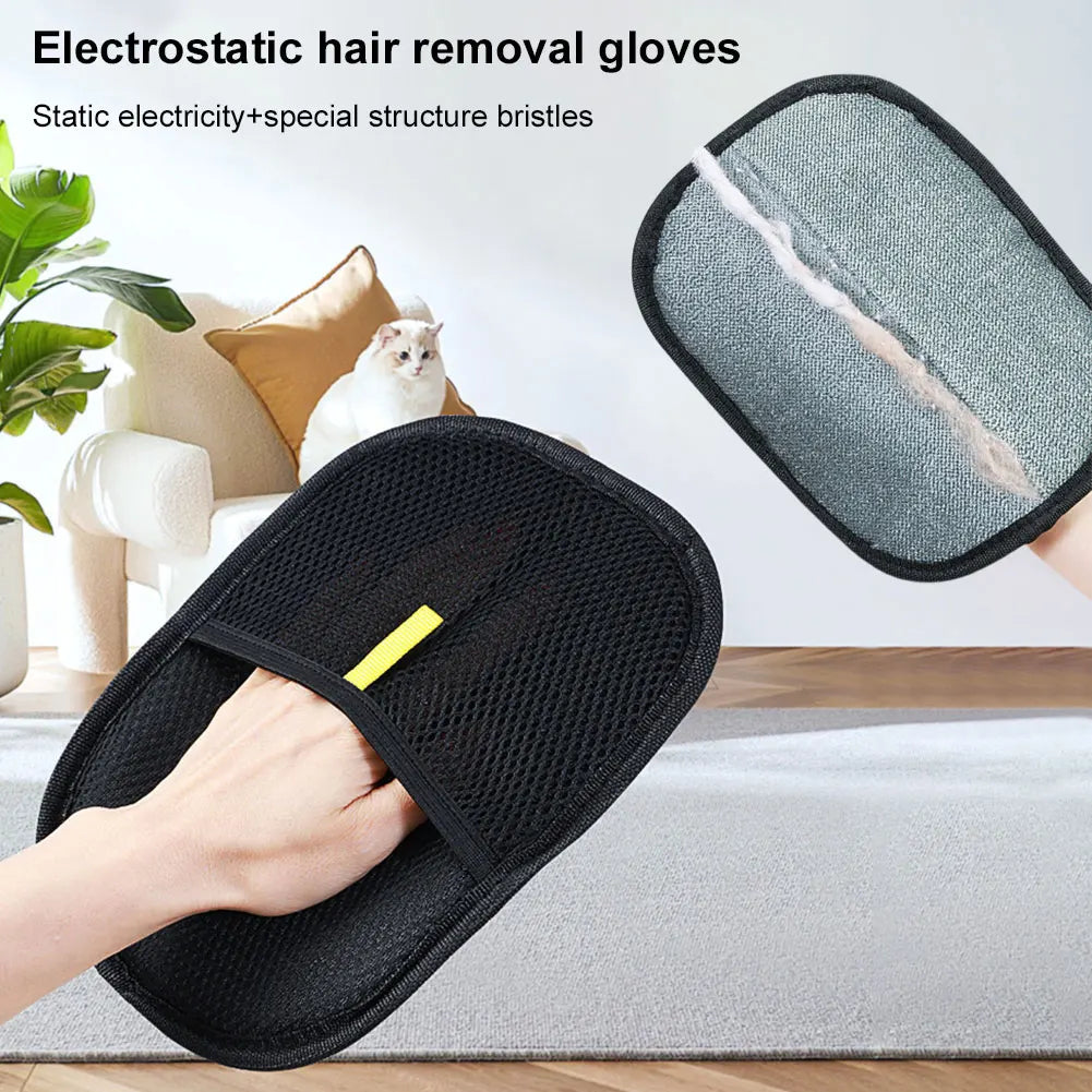 Pet Grooming Deshedding Gloves – Hair Remover & Massage Mitt for Dogs, Cats & Rabbits