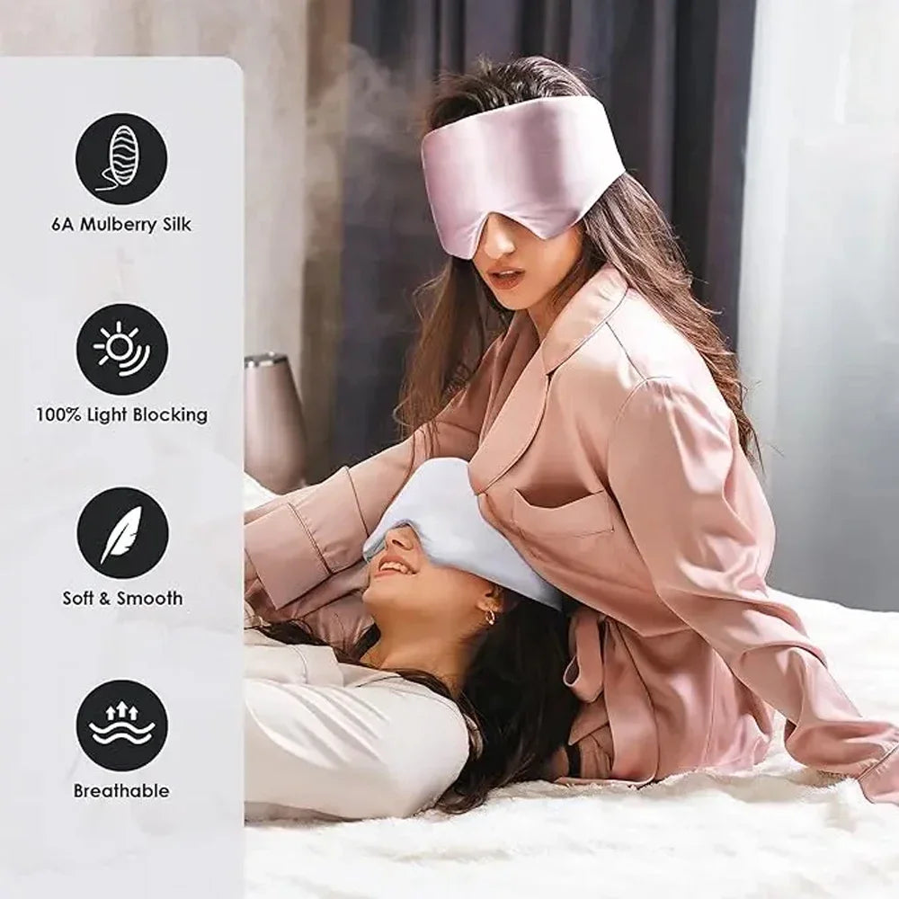 Mulberry Silk Sleeping Mask – Soft Padded Light-Blocking Eyeshade for Travel & Rest