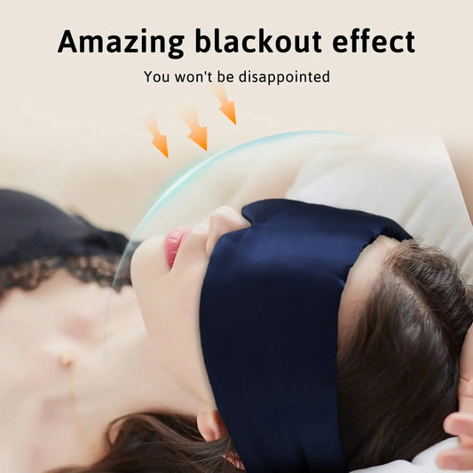 100% Mulberry Silk Sleep Mask – Adjustable Light-Blocking Eye Cover for Side Sleepers