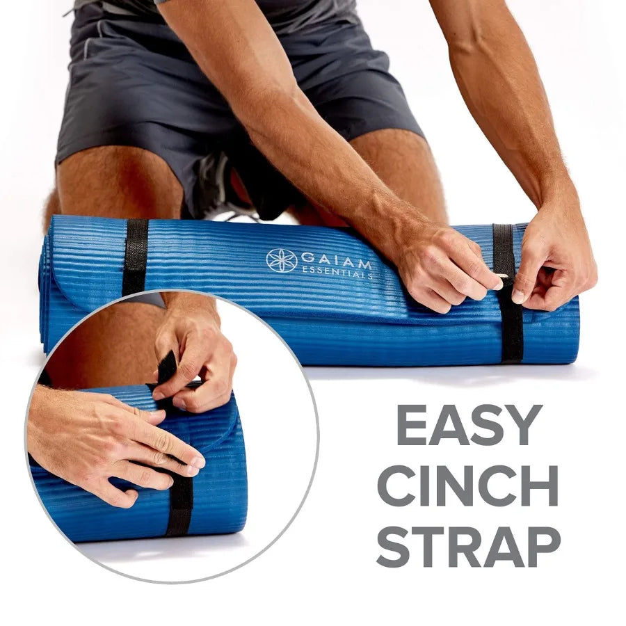 Essentials Thick Yoga Mat – 72"x24"x0.5" with EasyCinch Carrier Strap