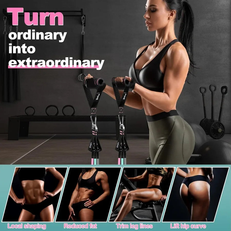 Resistance Band Set – Exercise Bands with Handles, Door Anchor & Ankle Strap