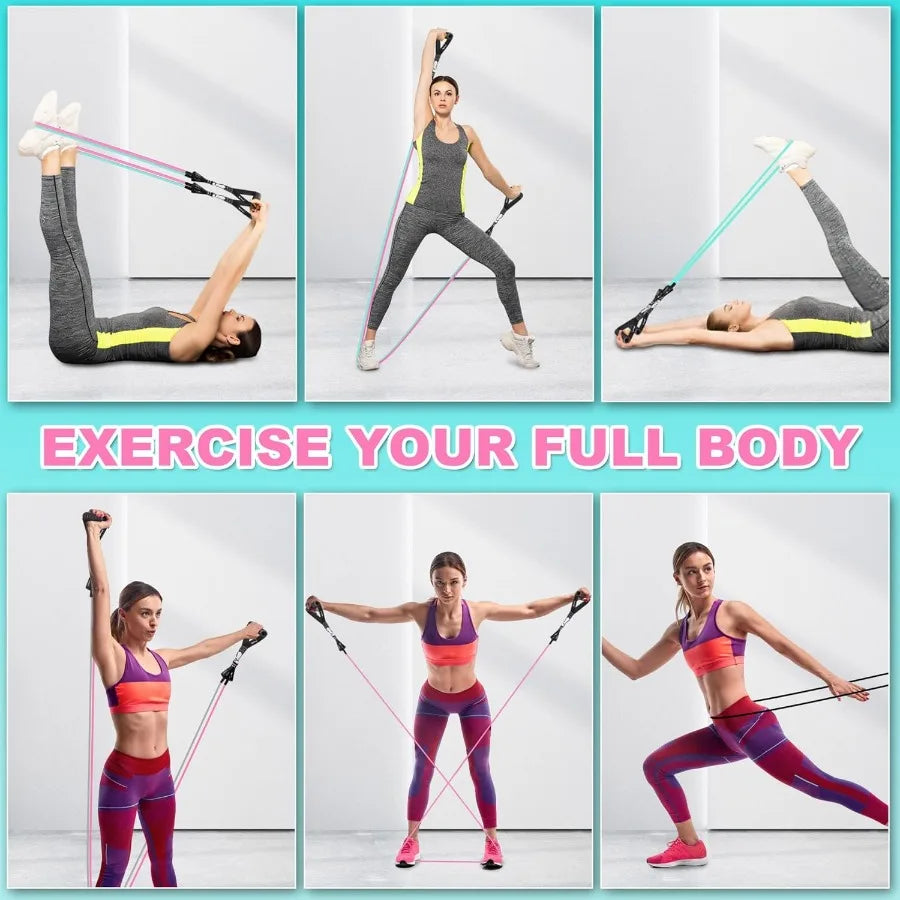 Resistance Band Set – Exercise Bands with Handles, Door Anchor & Ankle Strap