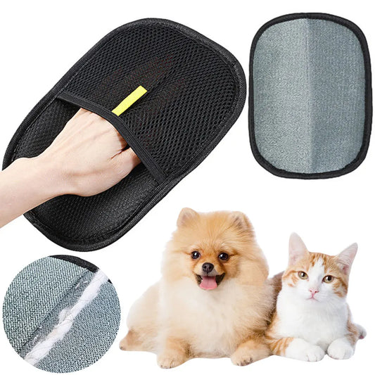 Pet Grooming Gloves – Hair Remover & Gentle Brush for Dogs, Cats & Rabbits