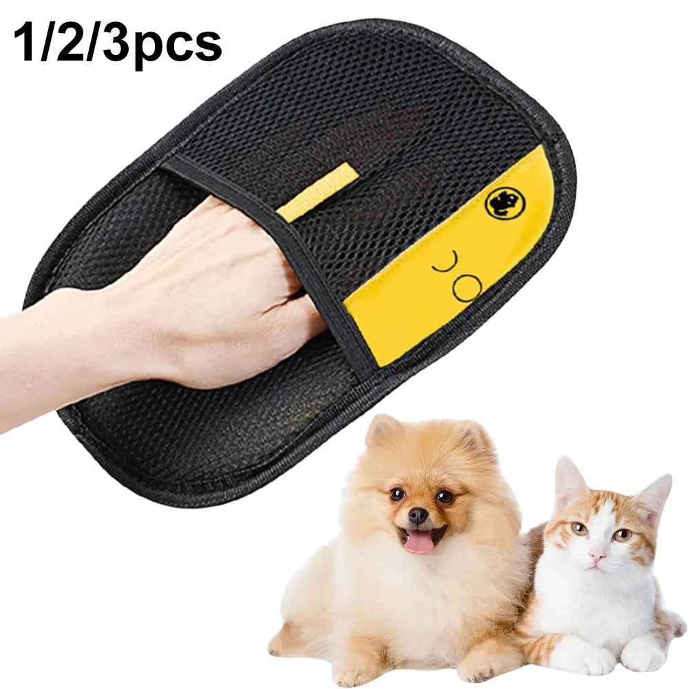 Pet Grooming Gloves – Deshedding Brush & Gentle Massage for Cats, Dogs & More