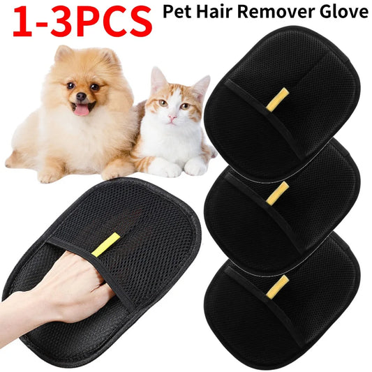 Pet Grooming Deshedding Gloves – Hair Remover & Massage Mitt for Dogs, Cats & Rabbits