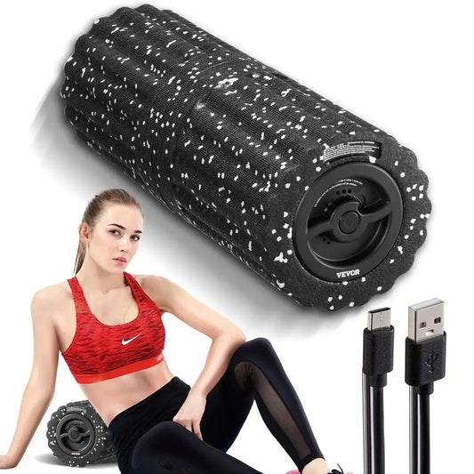 Vibrating Foam Roller – 4-Level Rechargeable Electric EPP Massager