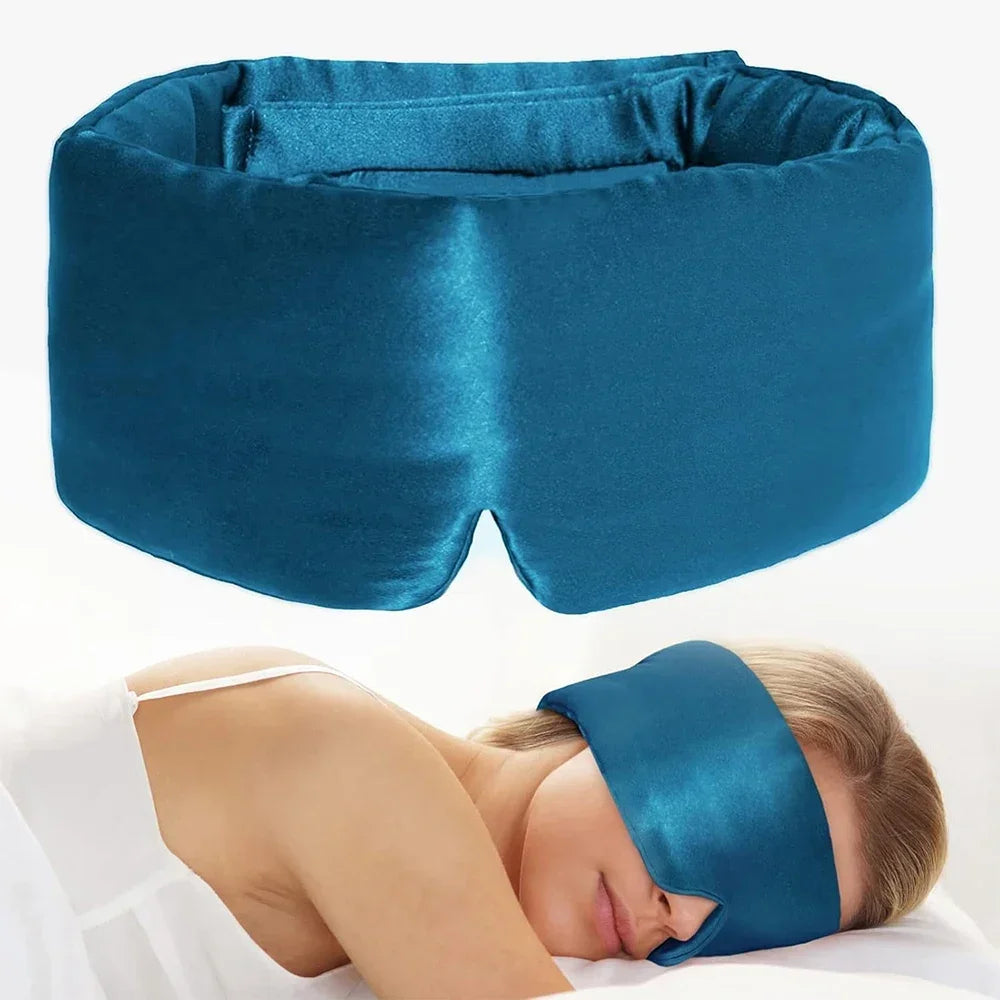 100% Mulberry Silk Sleep Mask – Adjustable Light-Blocking Eye Cover for Side Sleepers