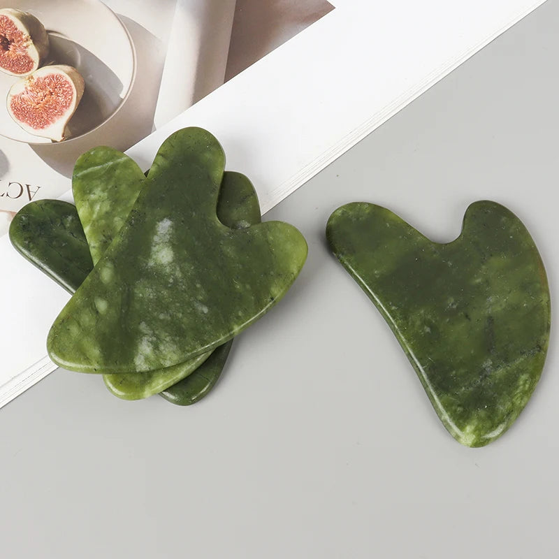Helu Jade Gua Sha Tool – Xiuyan Jade Heart-shape Massager