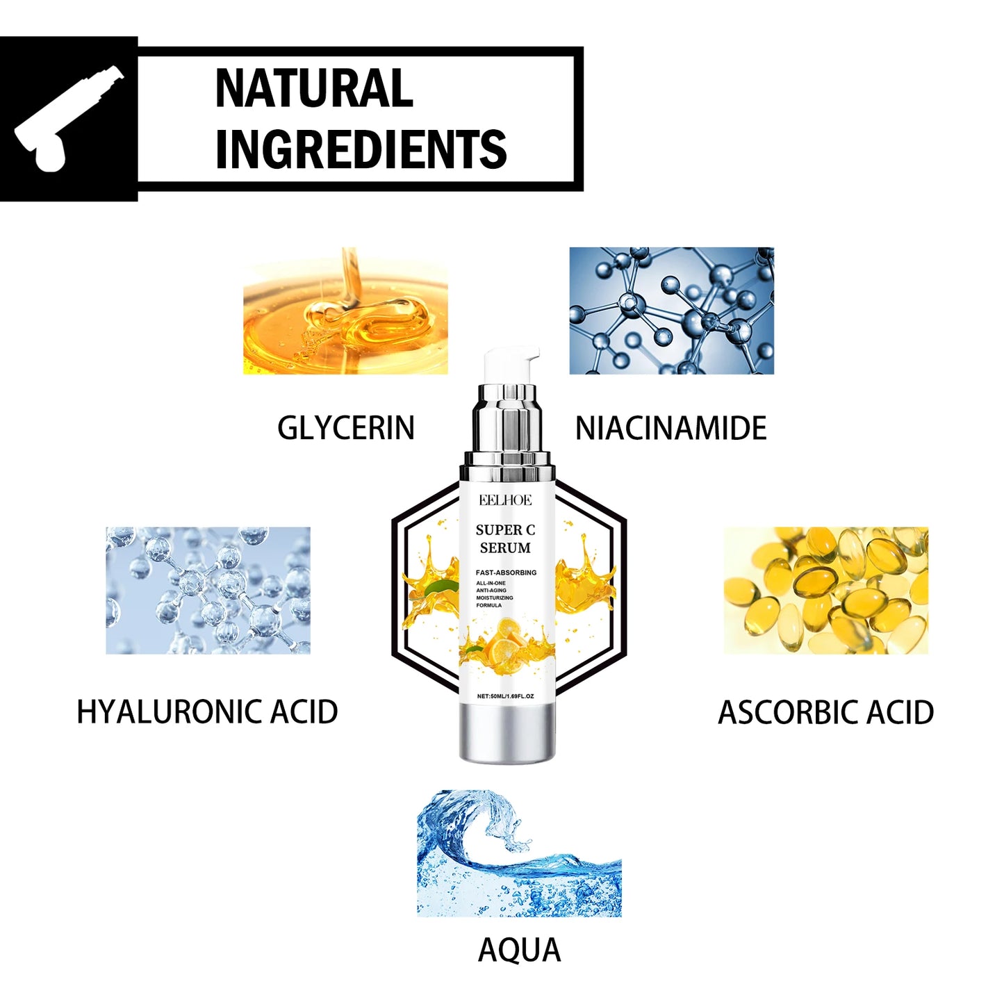 Vitamin C & Niacinamide Face Serum – Dark Spot Removal & Brightening Essence