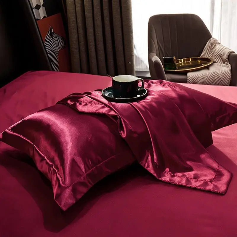 2Pcs Mulberry Silk Pillowcases – Silky Satin Pillow Covers for Comfortable Sleep & Home Décor (19x29in)