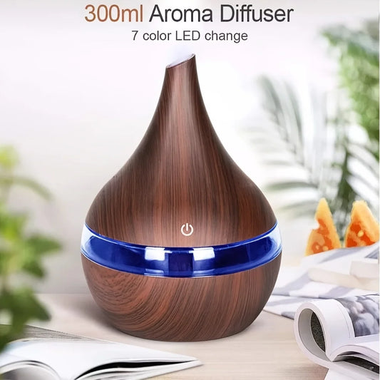 USB-Powered Quiet Aromatherapy Humidifier with LED Light (300ML / 10.14 Oz)