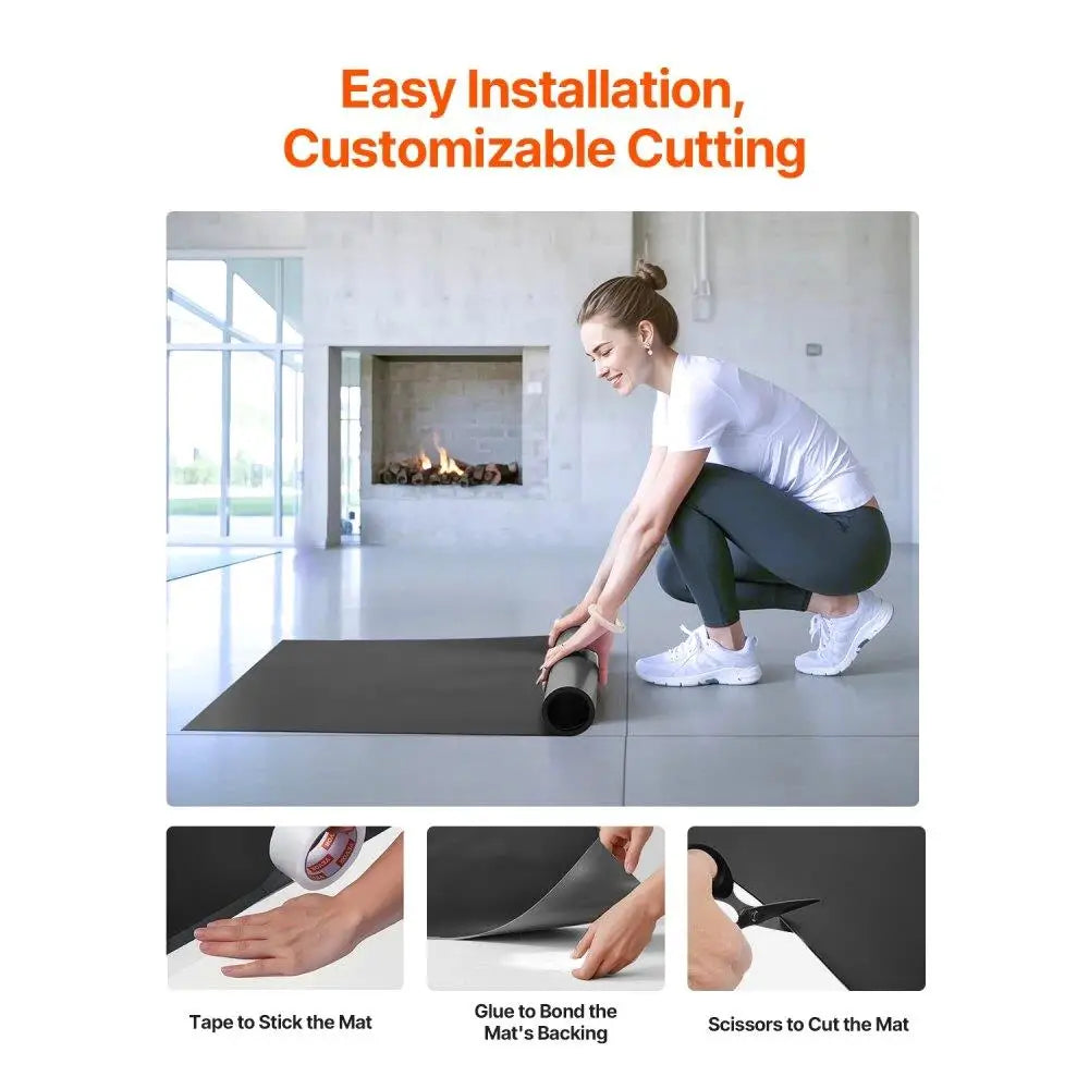 6.6ft x 3ft PVC Yoga & Pilates Fitness Mat Set