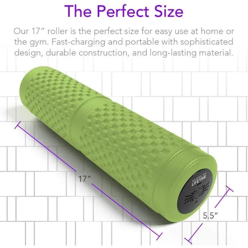 17" Vibrating Foam Roller – 4-Speed Rechargeable Deep Tissue Massager