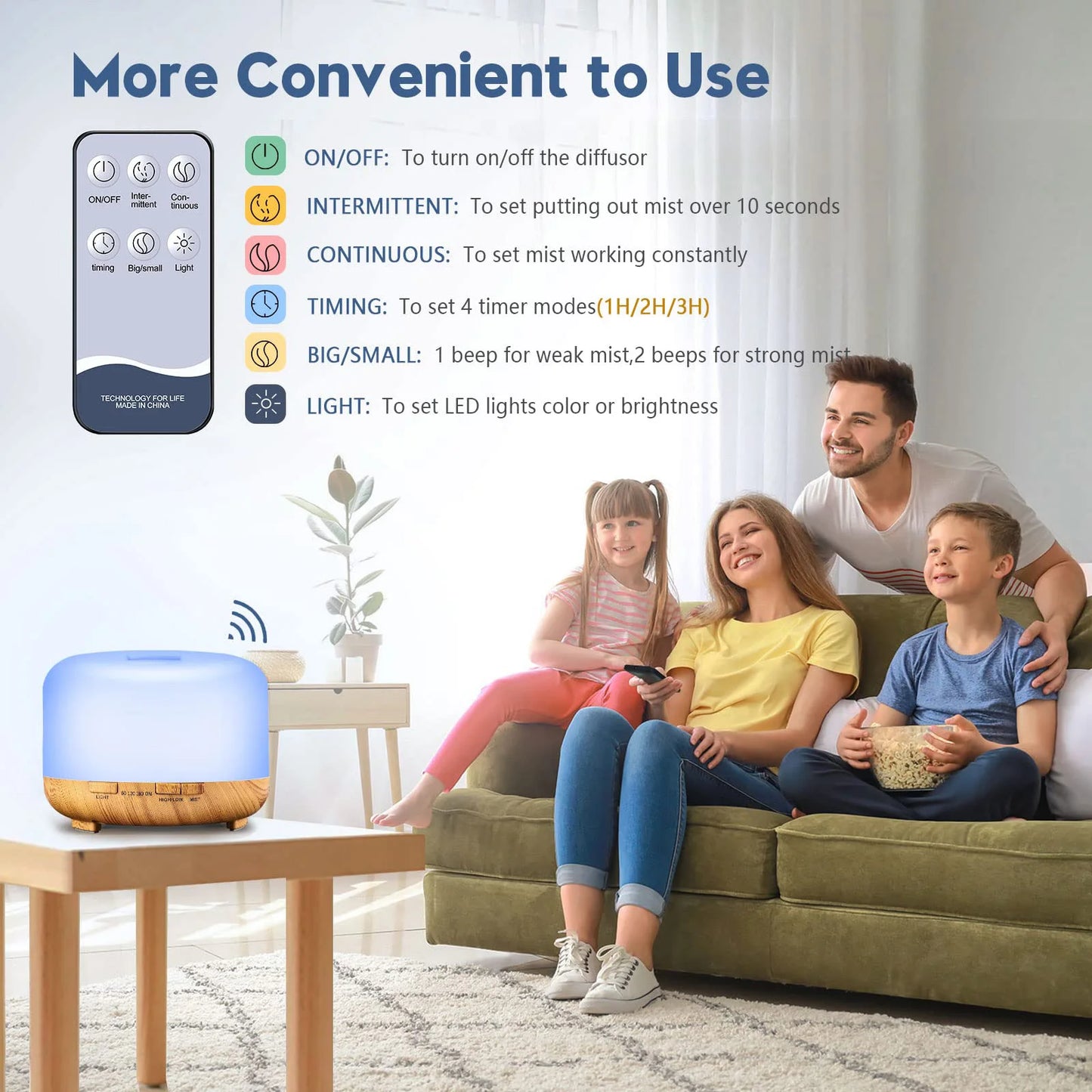 500ML Aromatherapy Essential Oil Diffuser – Quiet, Safe & Relaxing