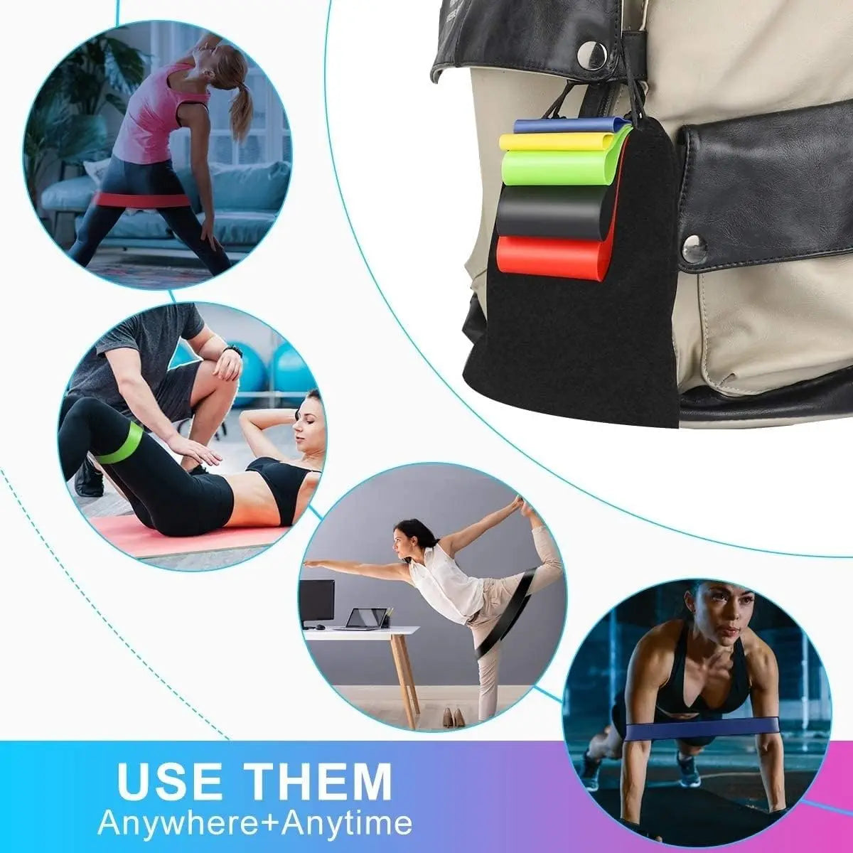 Yoga Ring Resistance Band Set – Rubber Fitness Equipment for Pilates & Strength Training