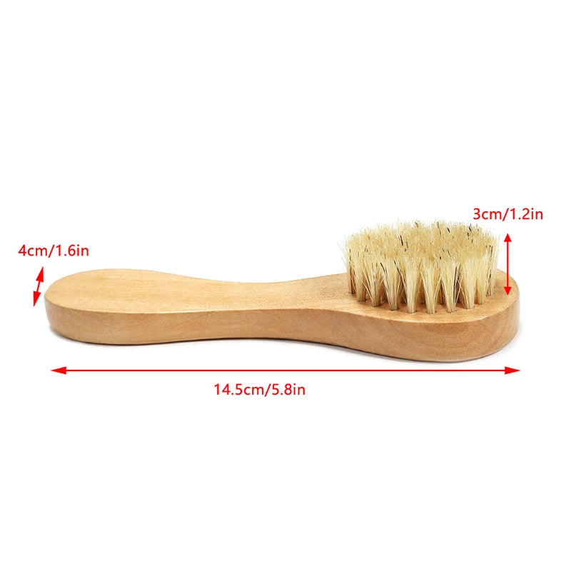 1pc Natural Bristle Face Brush – Gentle Exfoliation & Deep Cleansing