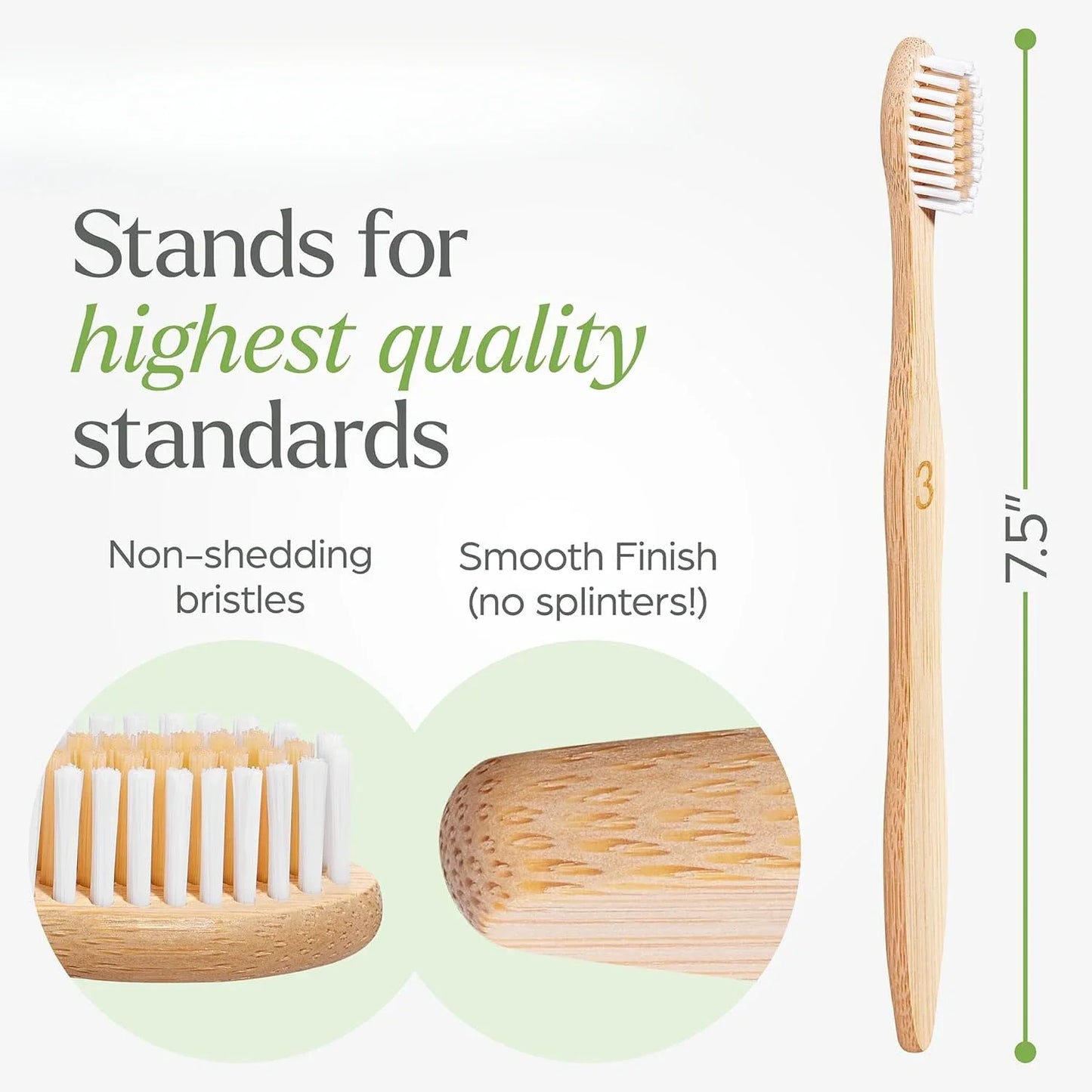 10-Pack Biodegradable Bamboo Toothbrushes – Eco-Friendly & Compostable Wooden Toothbrushes