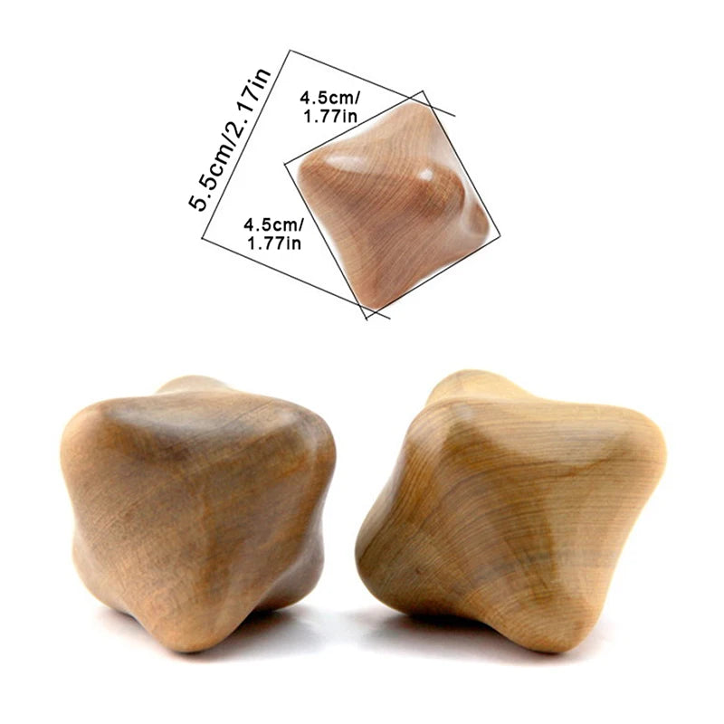 2pcs Body Gua Sha Massagers – Vietnam Fragrant Wood Reflexology Tools