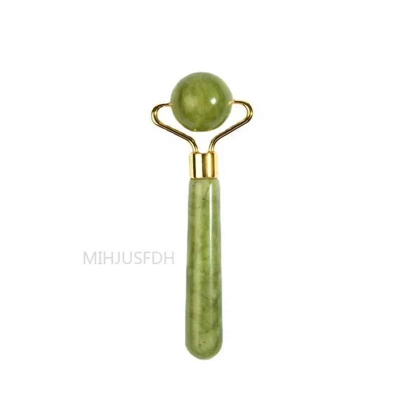 Natural Jade Roller & Gua Sha Set – Double-Ended Facial Massager