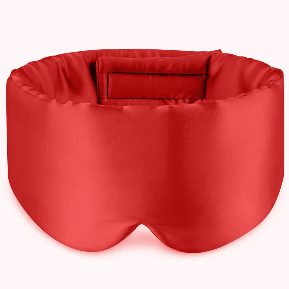 100% Mulberry Silk Sleeping Mask – Soft Padded Light-Blocking Eye Cover for Travel & Rest