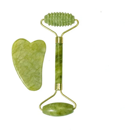 Natural Jade Roller & Gua Sha Set – Face Lifting & Anti-Wrinkle Massager