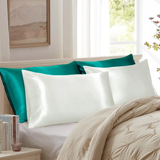 Pure Satin Silk Pillowcase – Smooth Decorative Cushion Cover for Living Room & Home Décor