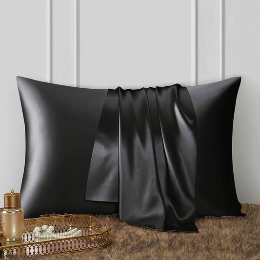 Pure Satin Silk Pillowcase – Smooth Decorative Cushion Cover for Living Room & Home Décor