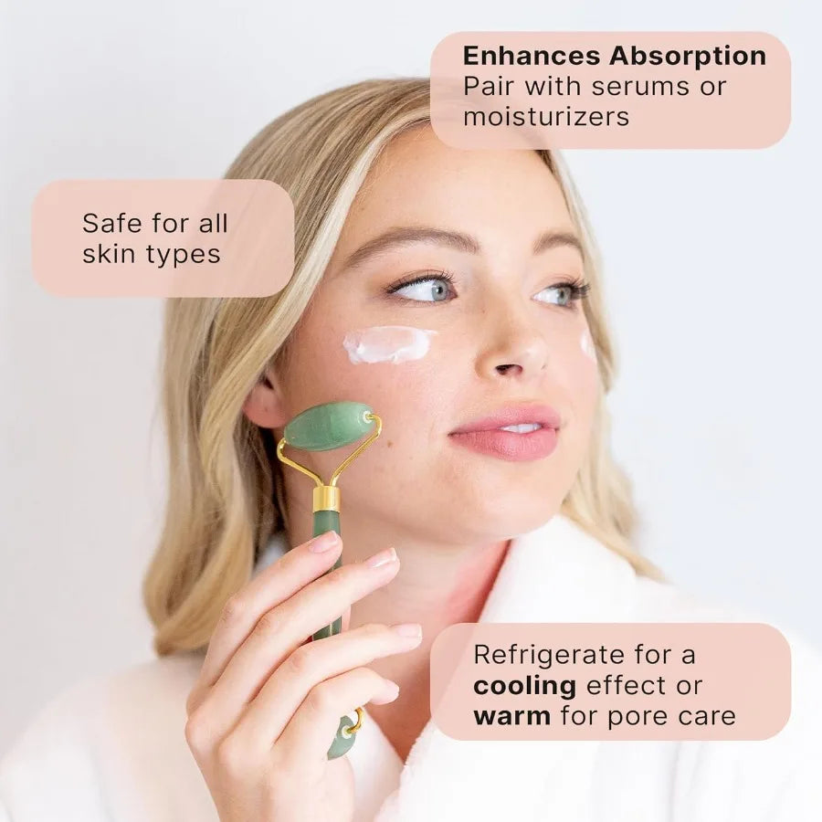 Jade Roller for Face – Anti-Wrinkle & Eye De-Puffing Massager