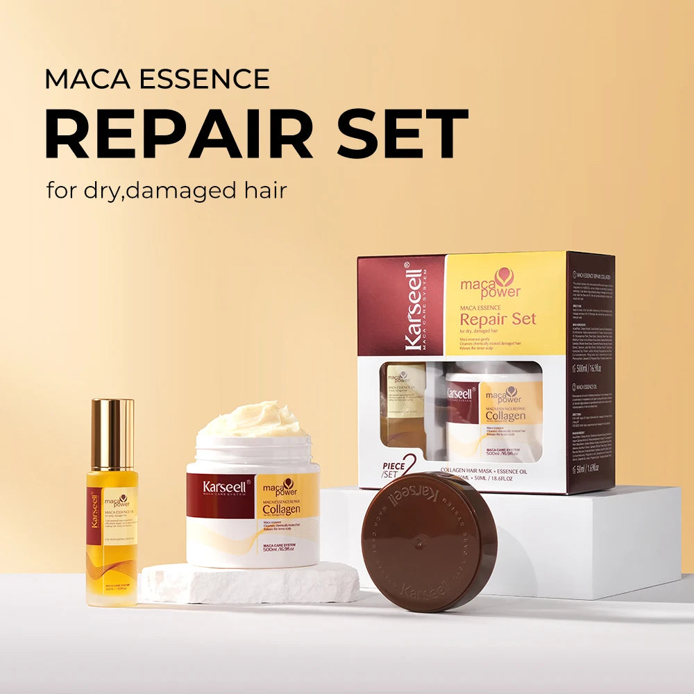 Karseell Collagen Hair Mask + Argan Oil Hair Serum – Complete Repair & Nourishment Set