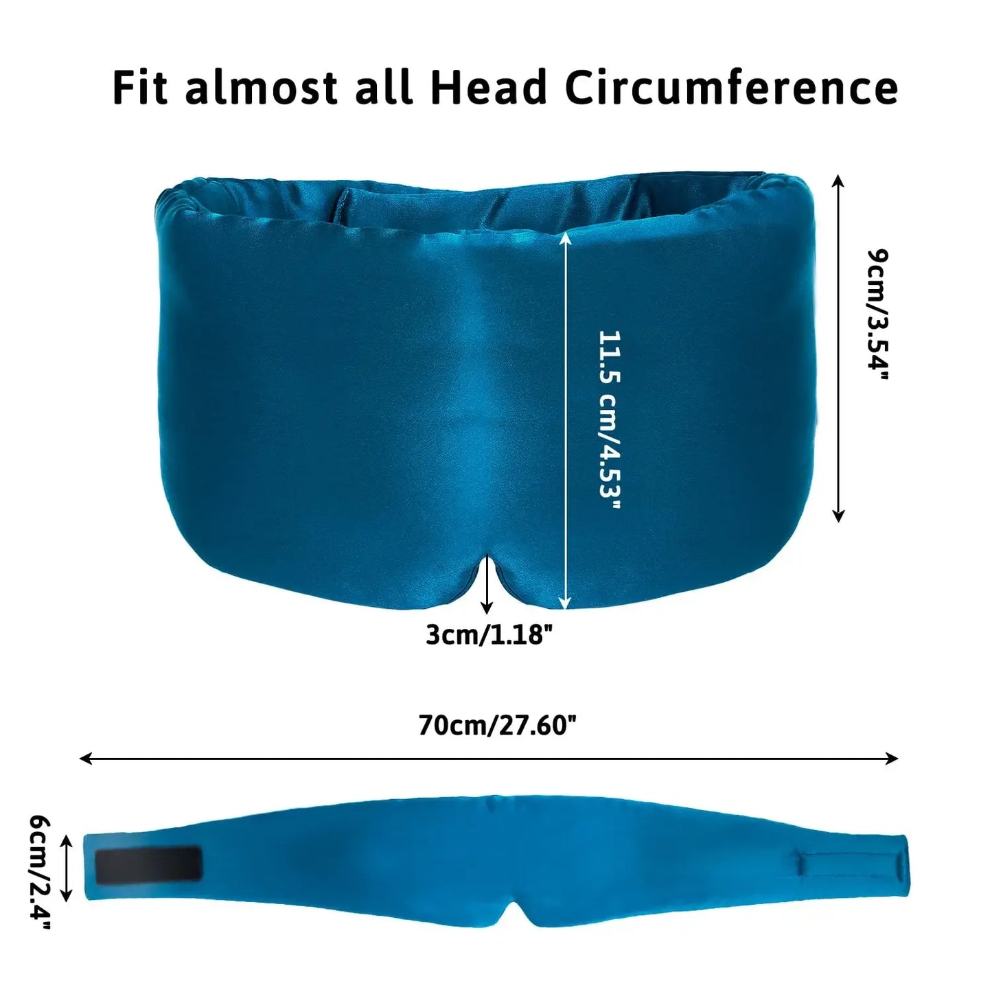 100% Mulberry Silk Sleep Mask – Adjustable Light-Blocking Eye Cover for Side Sleepers