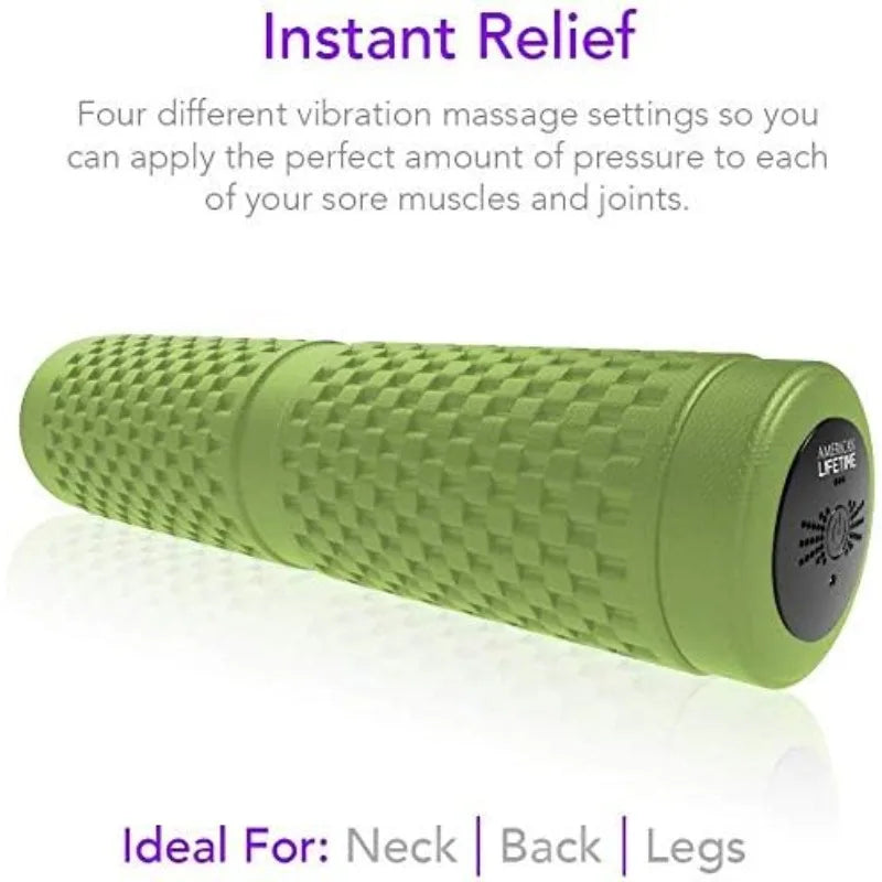 17" Vibrating Foam Roller – 4-Speed Rechargeable Deep Tissue Massager