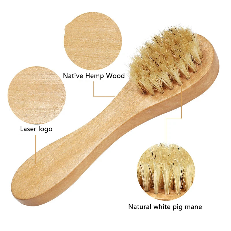 1pc Natural Bristle Face Brush – Gentle Exfoliation & Deep Cleansing