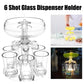 B50C 6 Shot Wine Liquor Dispenser with 6 Glasses Wine Whisky Beer Dispenser Holder Partys Drink Dispenser Station