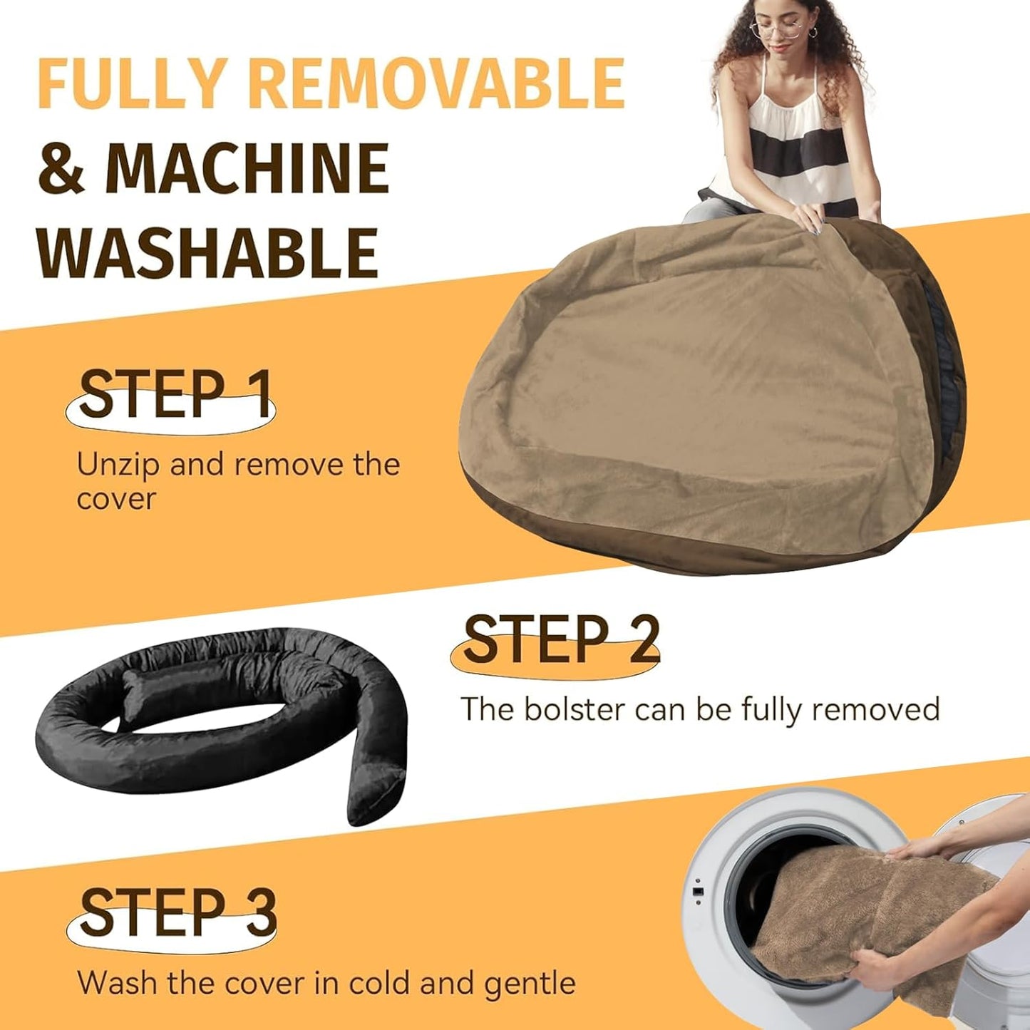 PawLuxe™ XL Orthopedic Dog Bed – Waterproof Memory Foam with Bolsters (Coffee)