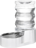 HydraSteel™ Gravity Pet Waterer – 7L Stainless Steel Automatic Dispenser (White)