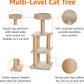 Cat Tree - Indoor Cat & Kittens Multi-Level Climbing Activity Tower with Scratching Posts, Large (45.9"H) - Beige