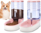 PetBloom™ Duo Feeder Set – Automatic Food & Water Dispenser (Pink, 1 Gallon)
