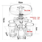 B50C 6 Shot Wine Liquor Dispenser with 6 Glasses Wine Whisky Beer Dispenser Holder Partys Drink Dispenser Station