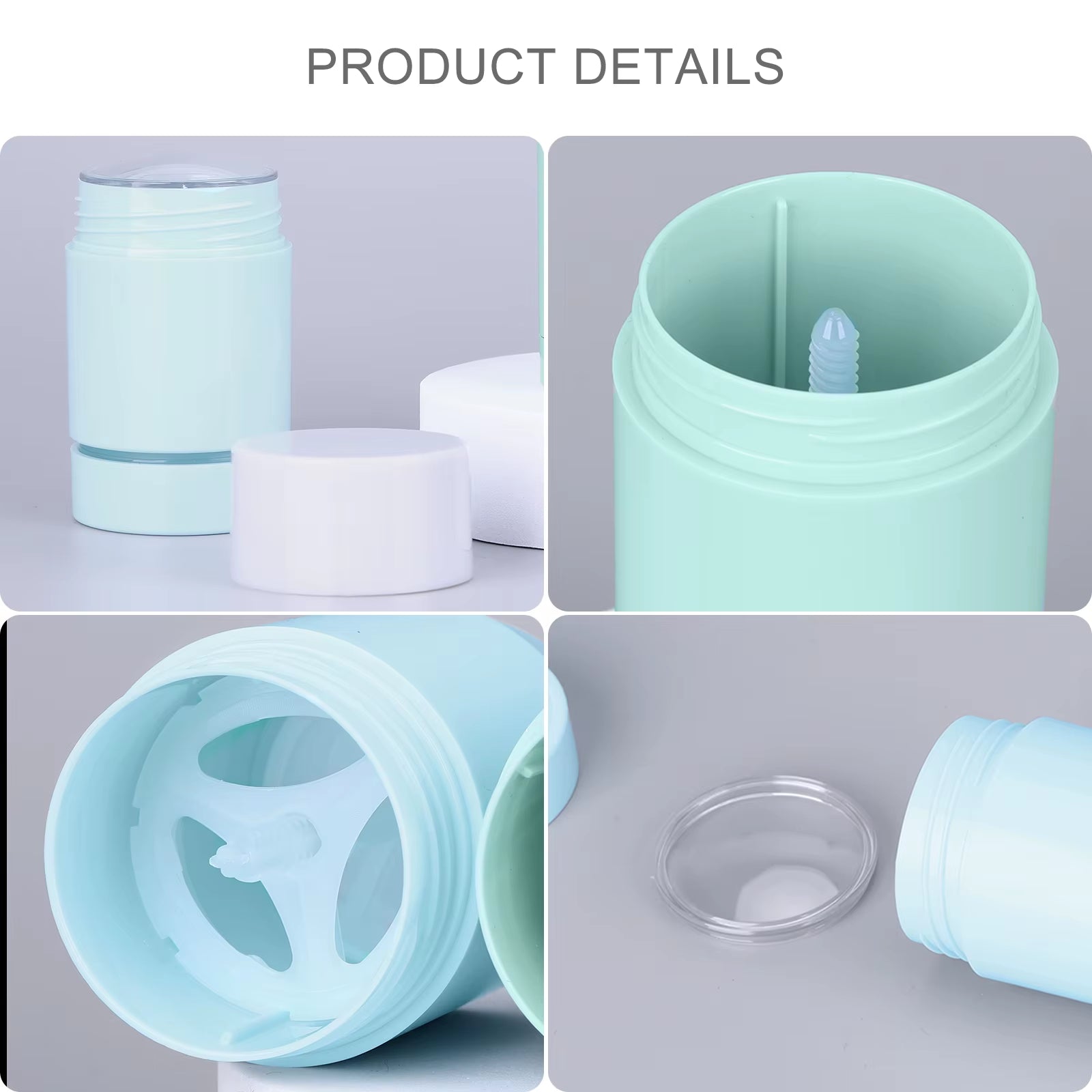 Custom Clear Sun Stick Packaging Plastic Deodorant Tube Oversize 50G 75G with Screw Cap for Lip Balm Chapstick Custom Logo