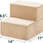 Foam 13 Inch 2-Step Step Pet Stairs, Pet Ramp for Cats and Dogs, Extra Small, Beige